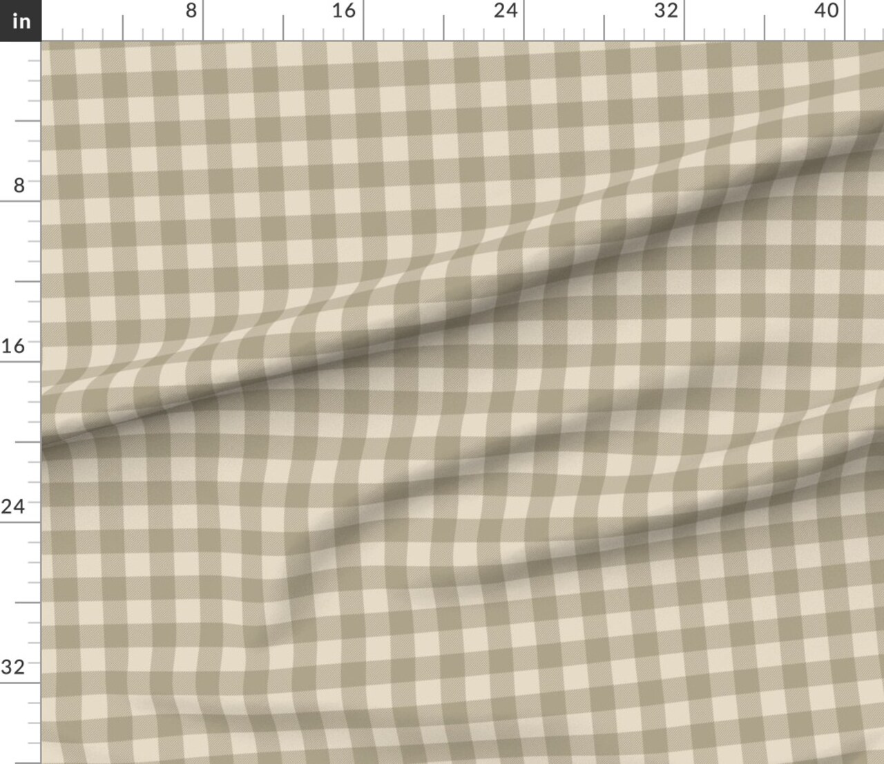 Plaid Tan Buffalo Check Cottagecore Country Chic Farmhouse Custom Printed Fabric by Spoonflower Various Fabrics by the Yard or Fat Quarter